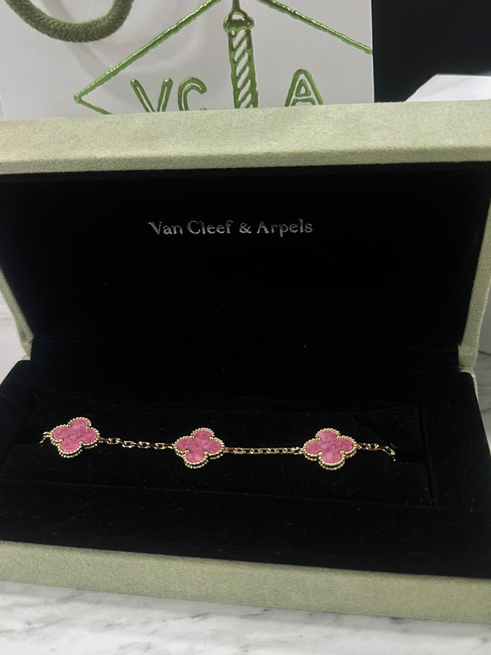 Pulso Van Cleef Plata Rosa