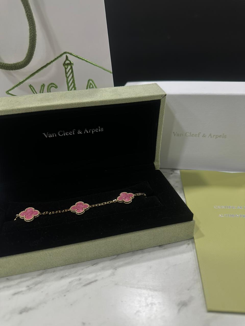 Pulso Van Cleef Plata Rosa