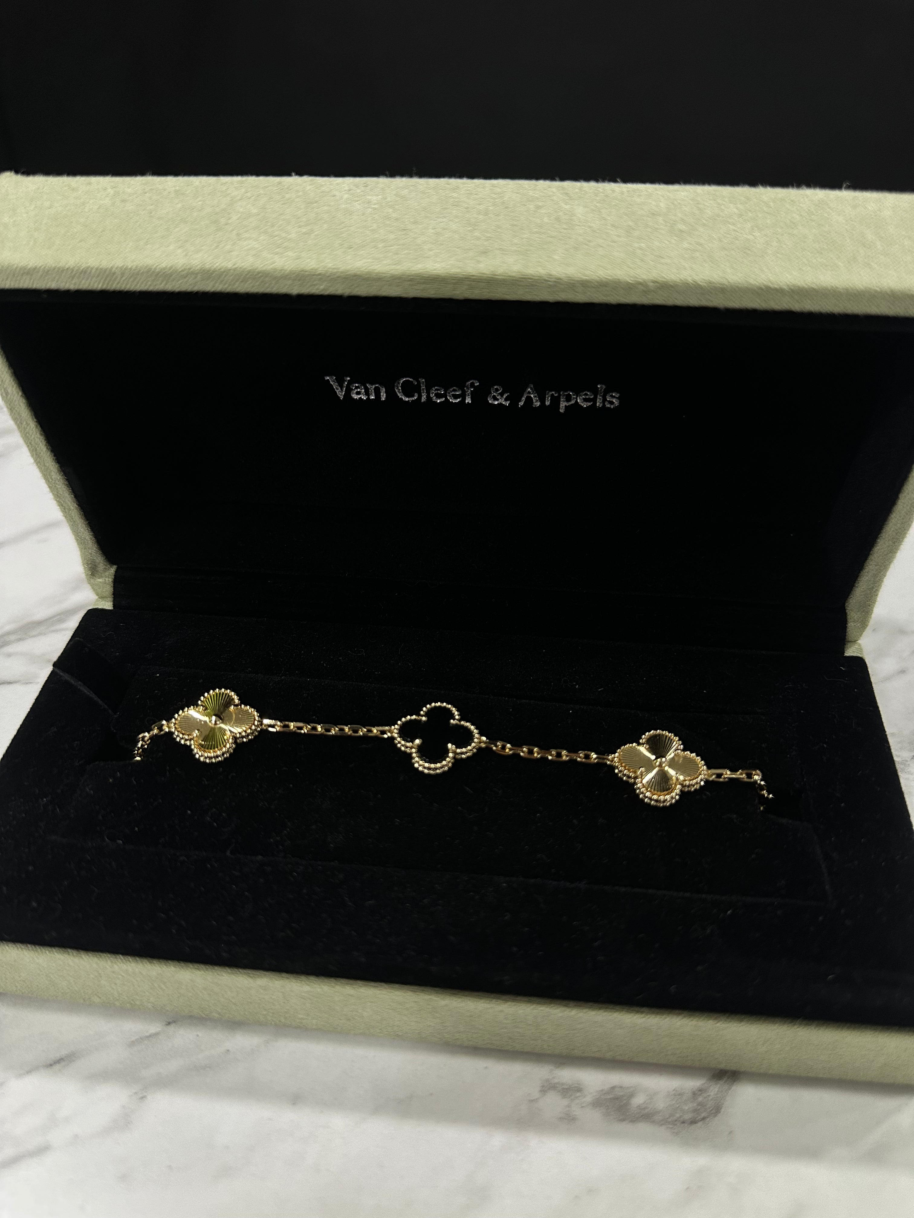 Pulso Van Cleef Plata Dorado/Negro