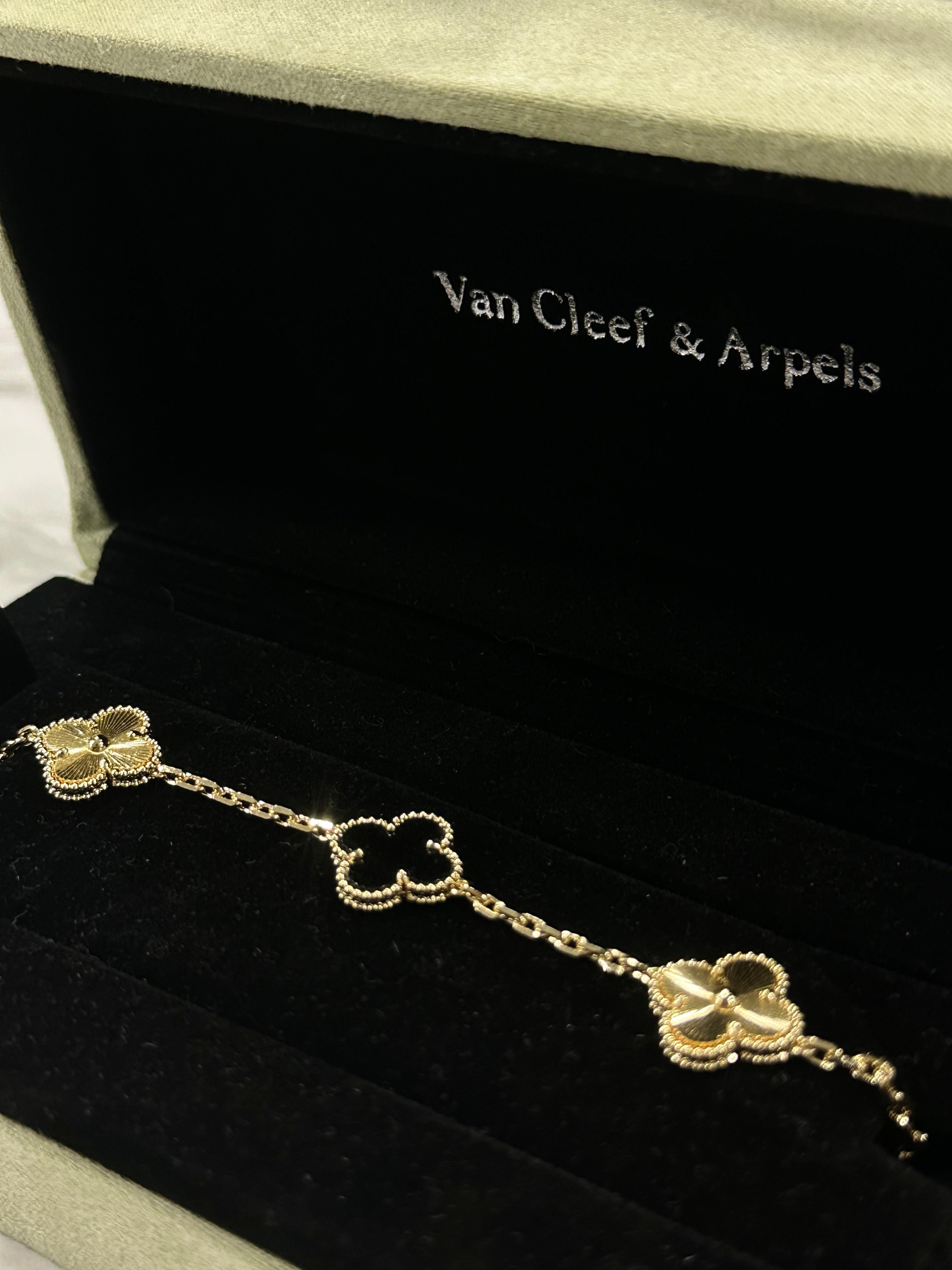 Pulso Van Cleef Plata Dorado/Negro