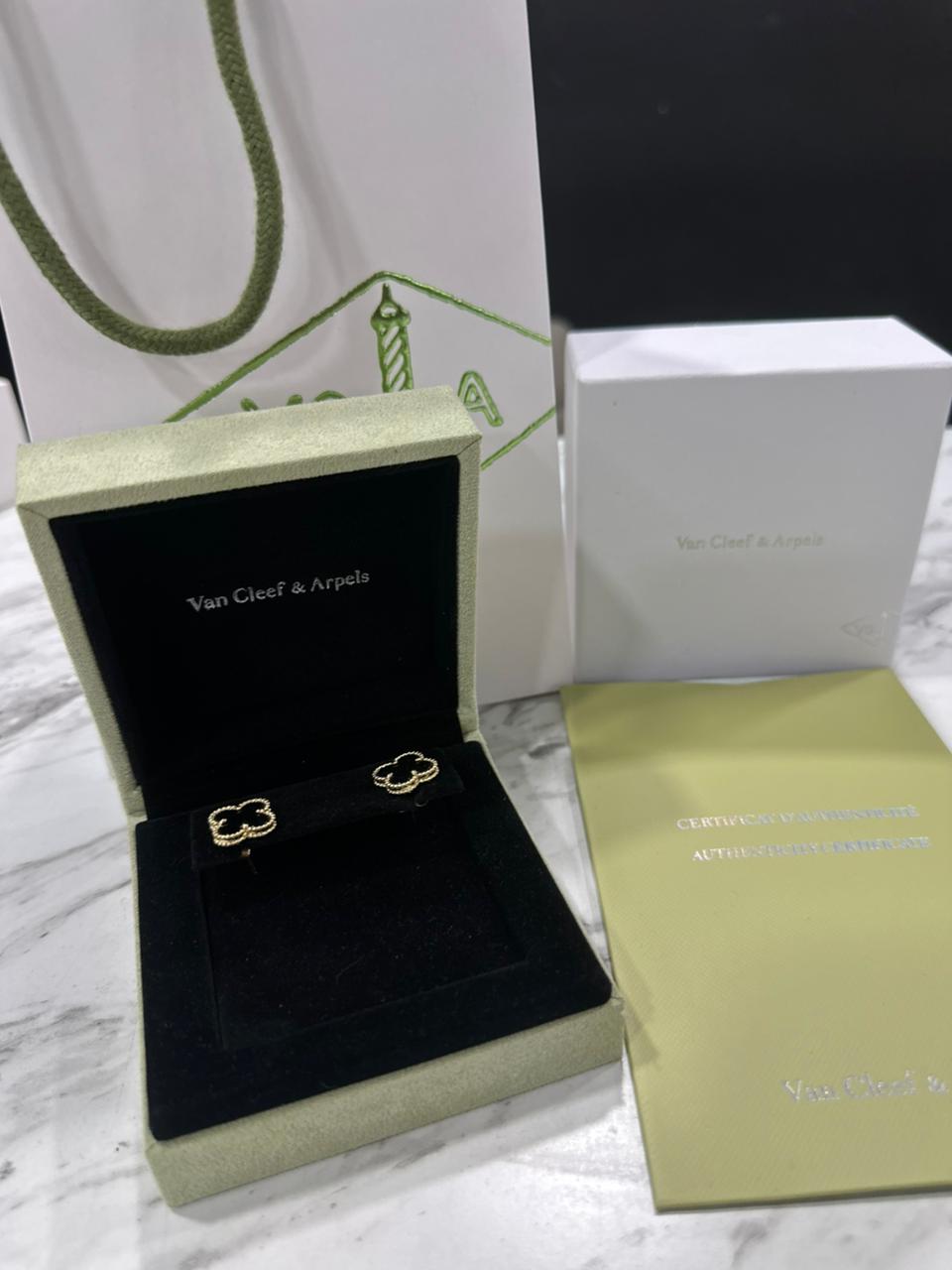 Aretes Van Cleef Negro/Dorado