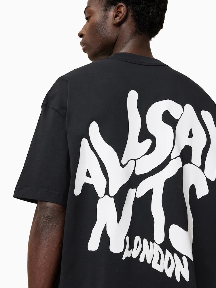 All Saints Black White Logo T-Shirt